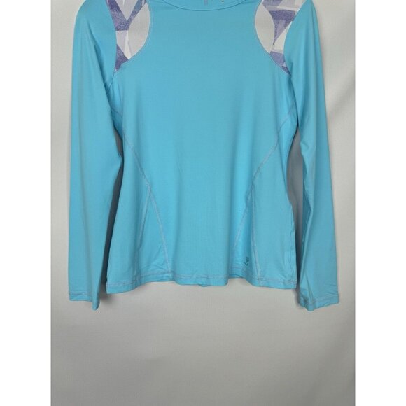 Sofibella Long Sleeve Blue Raglan Sleeve Long Sleeve Top Tennis Pickleball Golf - Picture 4 of 8